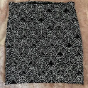 Black and Silver Art Deco Mini Skirt NWT Size Medium